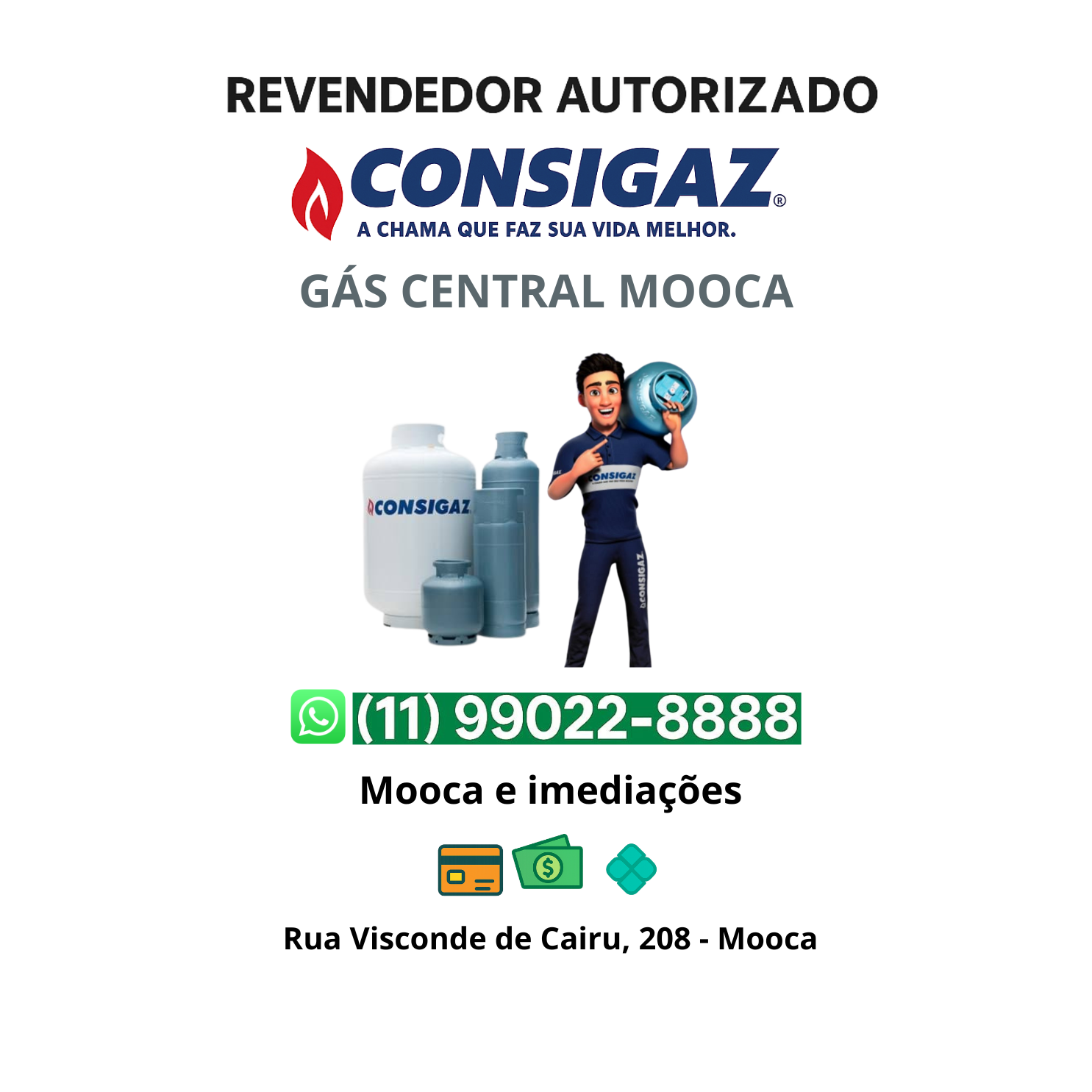 Gás central mooca, entrega e troca de gás de cozinha, empilhadeiras, industrial e agua na Mooca